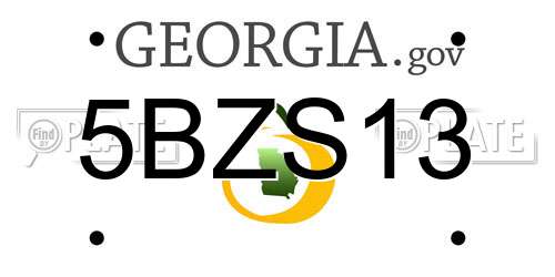5BZS13 Georgia License Plate