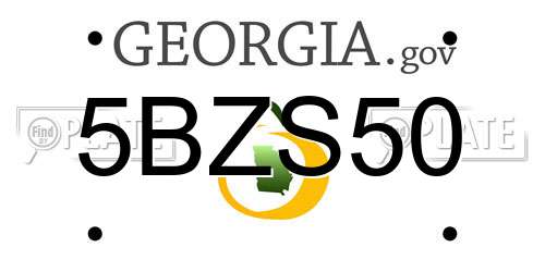 5BZS50 Georgia License Plate