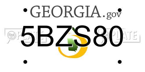 5BZS80 Georgia License Plate