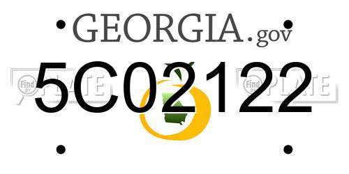 5C02122 Georgia License Plate