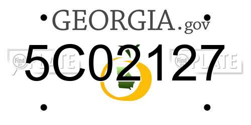 5C02127 Georgia License Plate