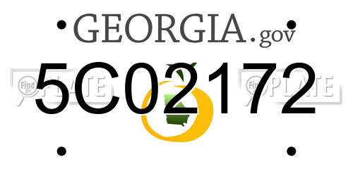 5C02172 Georgia License Plate