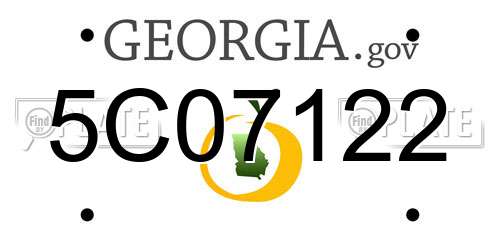 5C07122 Georgia License Plate
