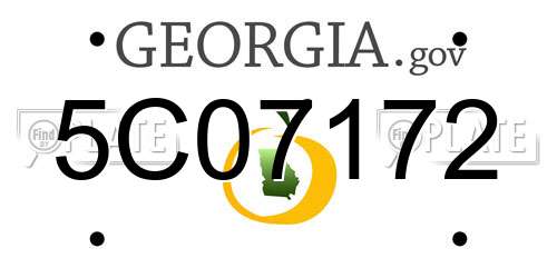 5C07172 Georgia License Plate