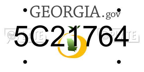 5C21764 Georgia License Plate