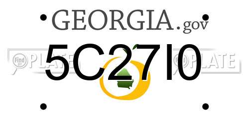 5C27I0 Georgia License Plate