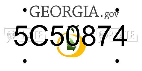 5C50874 Georgia License Plate