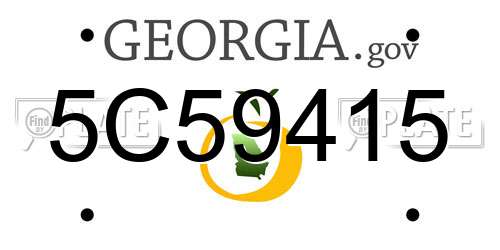 5C59415 Georgia License Plate
