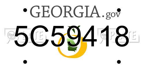 5C59418 Georgia License Plate