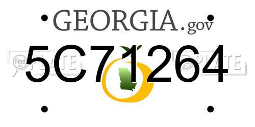 5C71264 Georgia License Plate