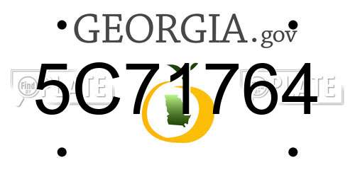 5C71764 Georgia License Plate