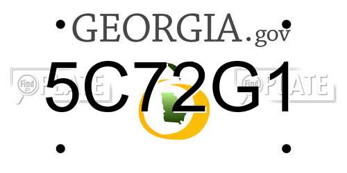 5C72G1 Georgia License Plate