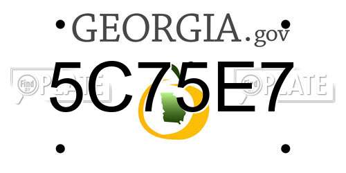 5C75E7 Georgia License Plate