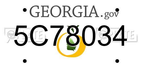 5C78034 Georgia License Plate