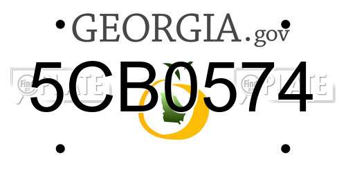 5CB0574 Georgia License Plate