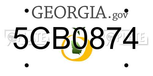 5CB0874 Georgia License Plate