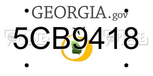 5CB9418 Georgia License Plate