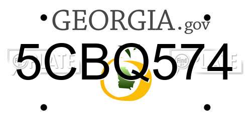 5CBQ574 Georgia License Plate