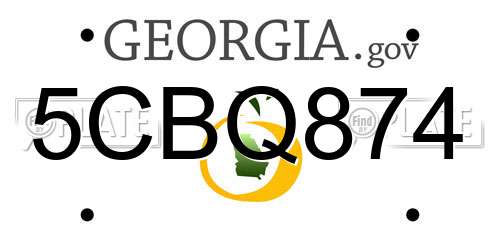 5CBQ874 Georgia License Plate