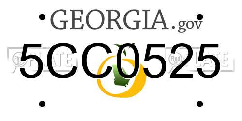 5CC0525 Georgia License Plate