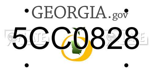 5CC0828 Georgia License Plate