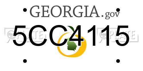 5CC4115 Georgia License Plate