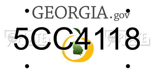 5CC4118 Georgia License Plate