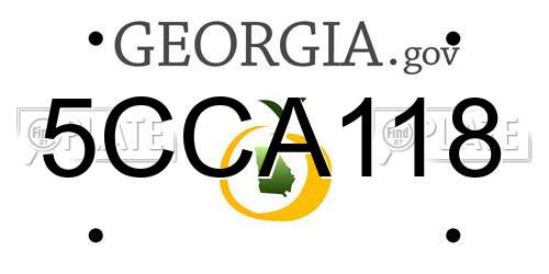 5CCA118 Georgia License Plate