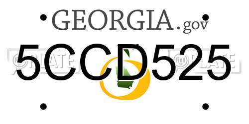5CCD525 Georgia License Plate