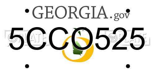 5CCO525 Georgia License Plate
