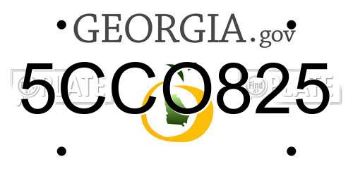 5CCO825 Georgia License Plate