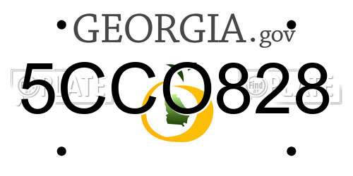 5CCO828 Georgia License Plate