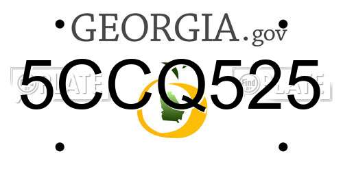 5CCQ525 Georgia License Plate