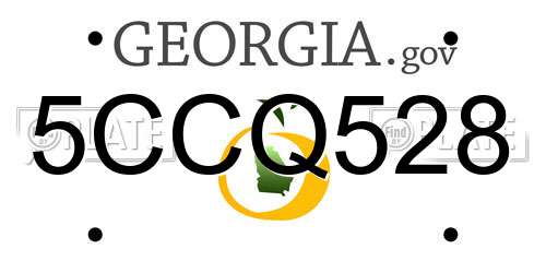 5CCQ528 Georgia License Plate