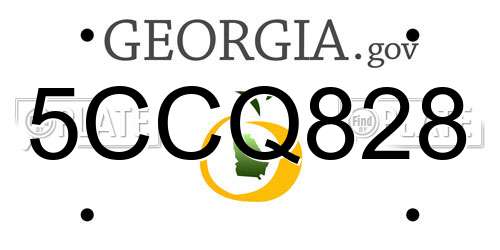 5CCQ828 Georgia License Plate