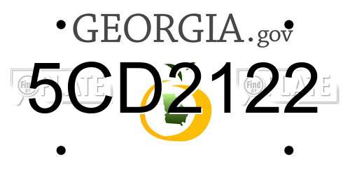 5CD2122 Georgia License Plate
