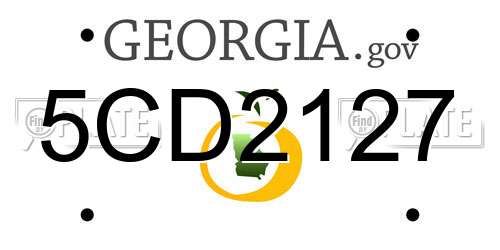 5CD2127 Georgia License Plate