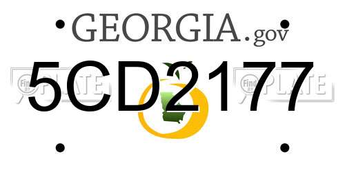 5CD2177 Georgia License Plate