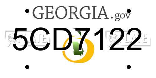 5CD7122 Georgia License Plate