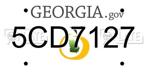 5CD7127 Georgia License Plate