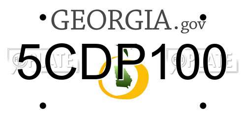 5CDP100 Georgia License Plate