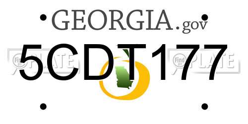 5CDT177 Georgia License Plate