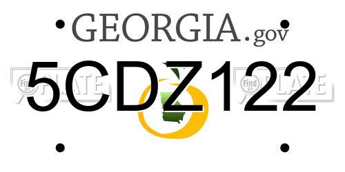 5CDZ122 Georgia License Plate
