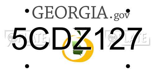 5CDZ127 Georgia License Plate