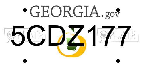 5CDZ177 Georgia License Plate