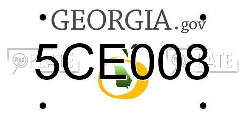 5CE008 Georgia License Plate