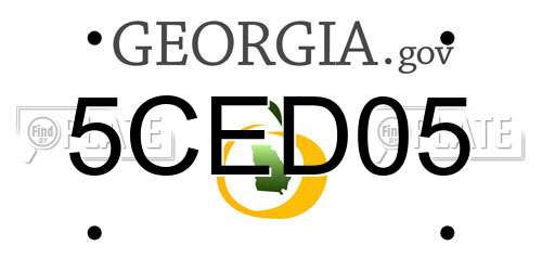 5CED05 Georgia License Plate