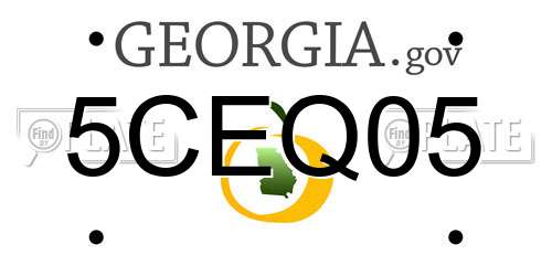 5CEQ05 Georgia License Plate