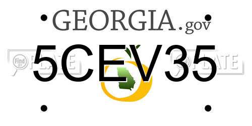 5CEV35 Georgia License Plate