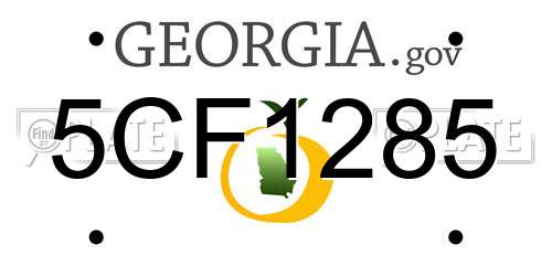 5CF1285 Georgia License Plate